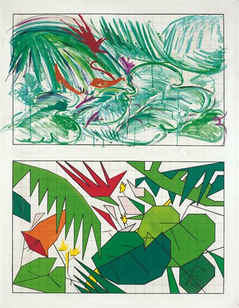 ALDO MONDINO Torino 04/10/1938 - 10/03/2005 Tropicale, (1964) tecnica mista...