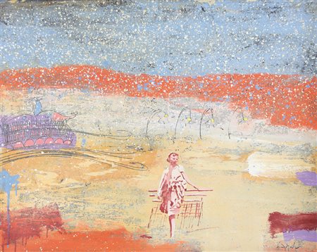 LUCA GIOVAGNOLI Rimini 1963 Lungomare, 2006 olio su tela cm. 80x100, firma in...