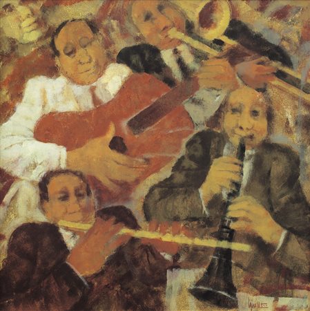 REMO SQUILLANTINI Stia (Ar) 1920 - Firenze 06/08/1996 Jazz, 1981 olio su...