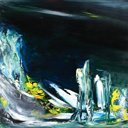 BRUNO ANTONAZZO Roma 1943 La fine, 2000 smalto e acrilici su tela cm. 70x70,...