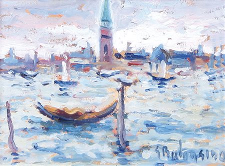 GIOVANNI BALANSINO Savigliano 1912 - Busto Arsizio 1986 Venezia, 1985 olio su...