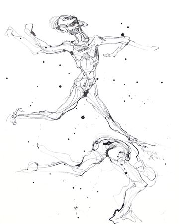 ENRICO COLOMBOTTO ROSSO Torino 07/12/1925 Figura china su carta cm. 60x45,...