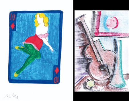 AUTORI VARI MARCO LODOLA Carta pennarello e lapis su carta cm. 33x24, firma...