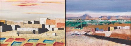 SALVATORE MAGAZZINI Pistoia 28/02/1955 Paesaggio olio su tavola cm. 25x35,...