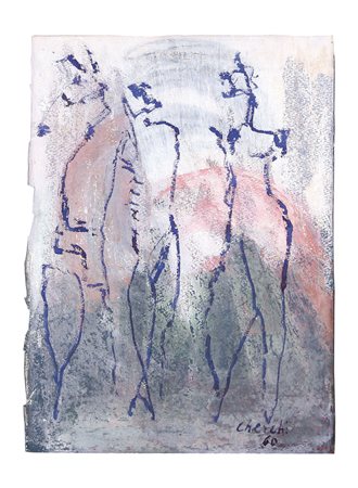 SANDRO CHERCHI Genova 1911 - Torino 1998 Figure, 1960 tecnica mista su carta...