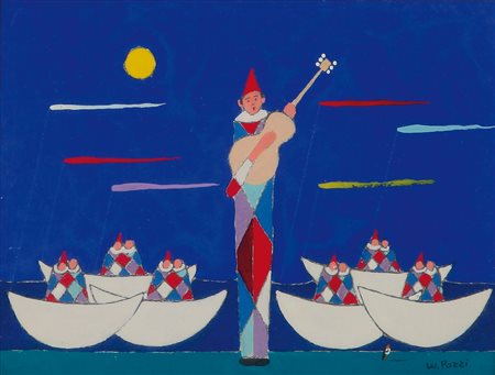 WALTER POZZI Bergamo 1911 - Milano 1989 La regata degli innamorati, 1982...