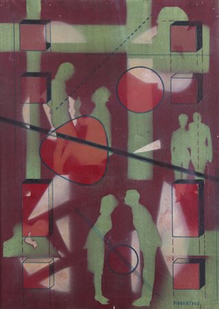 GIUSE FIORENTINO Campobasso 11/04/1937 Amore, 1965 vercnice spray su tela cm....