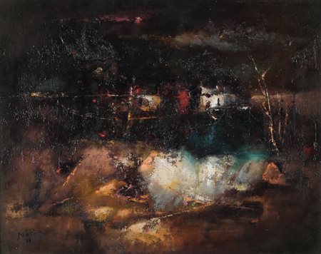 PIERO GARINO Leini 1922 - Torino 30/01/2009 Paesaggio, 1959 olio su cartone...