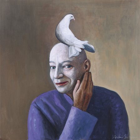 ANTONIO SCIACCA Catania 13/05/1957 Il candore di un ittiano olio su tela cm....