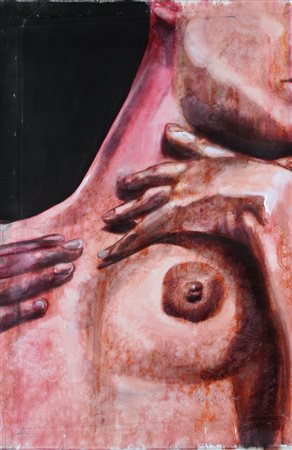 FABIO GIAMPIETRO Milano 1974 Donna seno in primo piano, 2002 tecnica mista su...