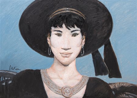 GOFFREDO CIVITARESE Chieti 30/01/1938 Figura olio su tela cm. 50x70, firma...