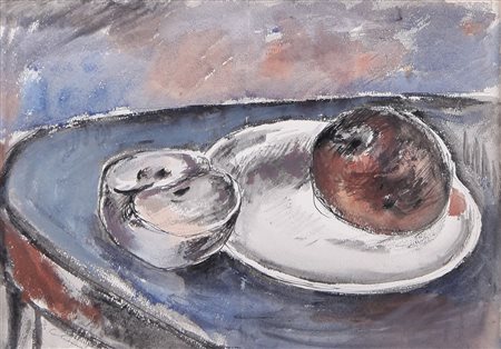 BRUNO CALVANI Mola di Bari 1904 - Milano 1986 Natura morta china e tempera...