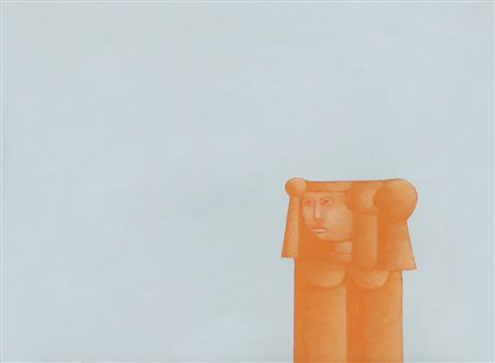 XANTE BATTAGLIA Gioia Tauro 12/10/1943 Figura arcaica olio su tela cm. 30x40,...