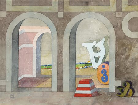 FERNANDO MAZA Buenos Aires 1936 Nogent, 1986 tempera su cartoncino cm. 57x76,...