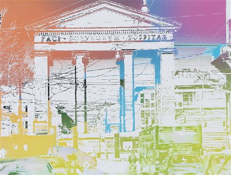 LEONIDA DE FILIPPI Milano 17/04/1969 Paesaggio urban tecnica mista su carta...