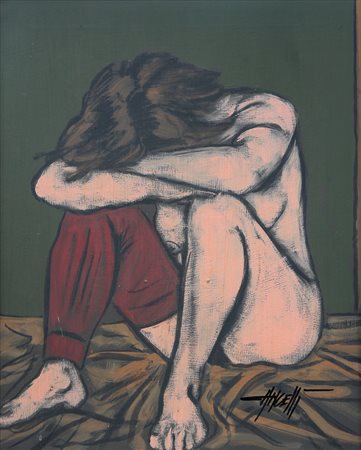 DOMENICO CANCELLI Cesena 1944 - 2012 Nudo in riflessione, 2000 olio su tela...