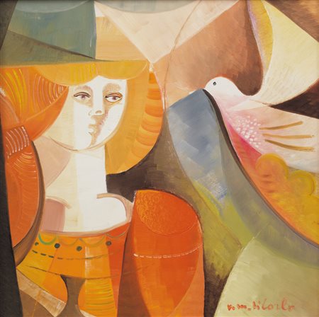 VITTORIOMARIA DI CARLO S. Marco in Lamis (Fg) 1939 Figura con colomba, 1983...