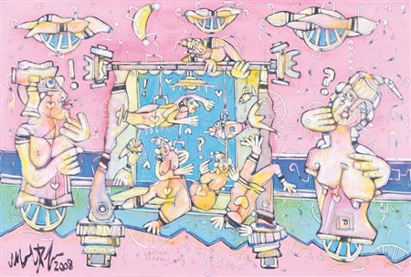 MARTINO DELEGO Genova 1956 Il teatro delle illusioni..., 2008 olio e tecnica...