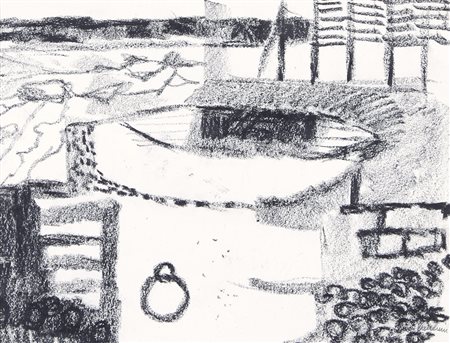 ENRICO PAULUCCI Genova 03/10/1901 - Torino 22/08/1999 Paesaggio carboncino su...