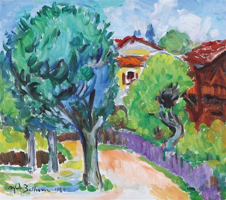ALFREDO BELTRAME Lipsia 1901 - Milano 1996 Paesaggio, 1980 olio su tela cm....