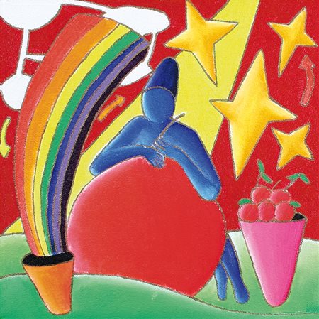 GIANCARLO MONTUSCHI Faenza 1952 Senza titolo acrilico su tela cm. 40x40x7,...