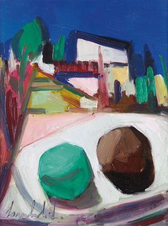 LAMBERTO LAMBERTI Brescia 23/02/1925 - Milano 26/10/2003 Composizione olio su...