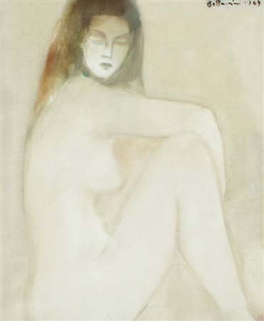 LIDO BETTARINI Sesto Fiorentino 1938 Nudo seduto, 1969 olio su tela cm....