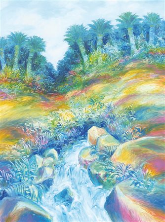 ANDREA QUARTO Lucca 1959 Fonte di vita, 2001 olio su tela cm. 40x30, firma in...