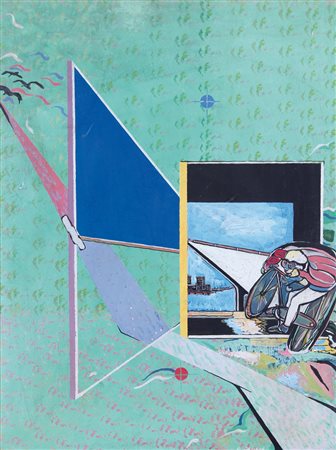 GIORDANO PAVAN Adria (Ro) 1926 Uomo robot olio su tela cm. 80x60, firma in...