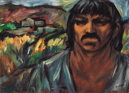 FRANZ FICARA Reggio Calabria 1926 - Milano 1994 Figura del sud, 1976 olio su...