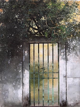 AGOSTINO CANCOGNI Forte dei Marmi 26/11/1950 Il cancello olio su cartone...