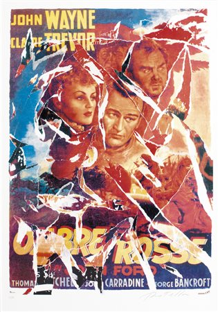 MIMMO ROTELLA Catanzaro 07/10/1918 - Milano 08/01/2006 Ombre rosse litografia...