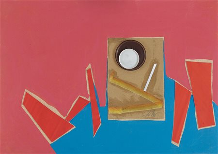 SERGIO DANGELO Milano 1932 Il racconto della montagna, anni '70 tecnica mista...