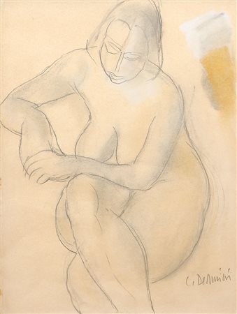 CRISTOFORO DE AMICIS Alessandria 30/06/1902 - Milano 23/04/1987 Nudo seduto...