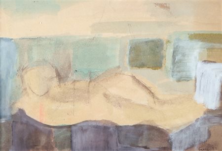GIANFRANCO FASCE Genova 16/04/1927 Nudo disteso, 1953 acquerello su carta cm....
