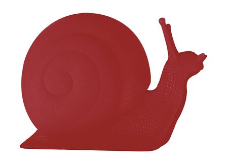 CRACKING ART Chiocciola multiplo in plastica rossa cm. 110x65x82, esemplare...