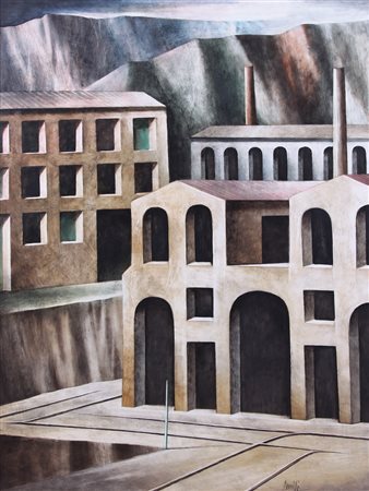 MARCELLO SCUFFI Tizzana (Pt) 1948 Filanda di Forno (Fabbrica di Dio) olio su...