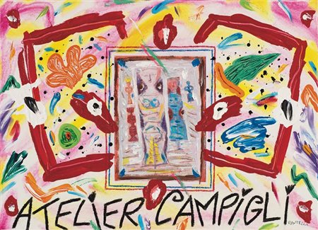 BRUNO DONZELLI Napoli 12/04/1941 Atelier Campigli olio, tecnica mista e...