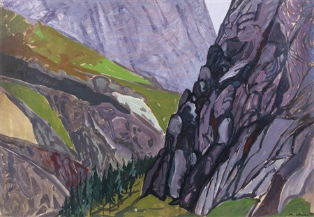 MAURO CHESSA Torino 26/03/1933 Valico, 1999 olio su carta applicata su...