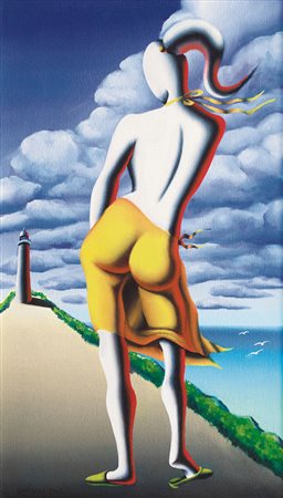 MARK KOSTABI Los Angeles 1960 Il faro, 2002 olio su tela cm. 70x42, firma e...