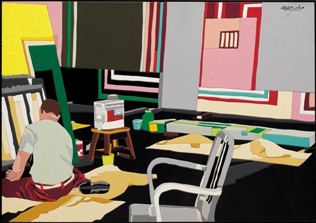 UGO NESPOLO Mosso Santa Maria (Bi) 29/08/1941 Peter Halley's Studio acrilici...