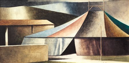 MARCELLO SCUFFI Tizzana (Pt) 1948 Il circo in fondo al paese, 2002 olio su...