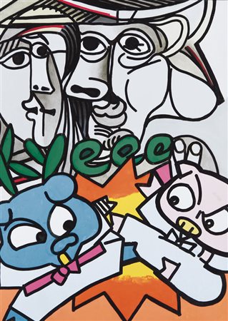 GUDMUNDUR ERRO Geboren (Islanda) 1932 Senza titolo, 2006 olio su tela cm....