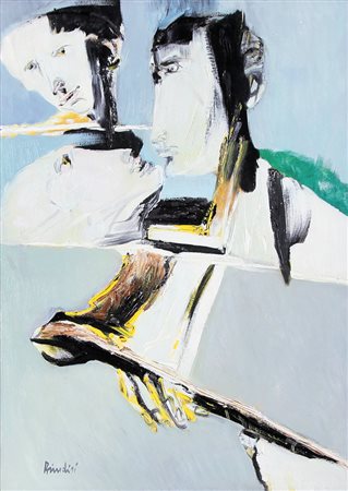 REMO BRINDISI Roma 25/04/1918 - Milano 25/07/1996 Oppositori, 1970 olio su...