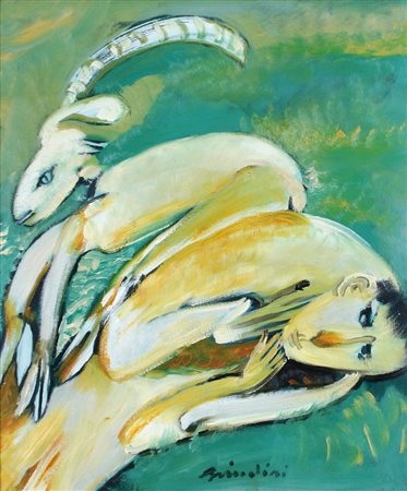 REMO BRINDISI Roma 25/04/1918 - Milano 25/07/1996 Pastorale, anni '90 olio su...