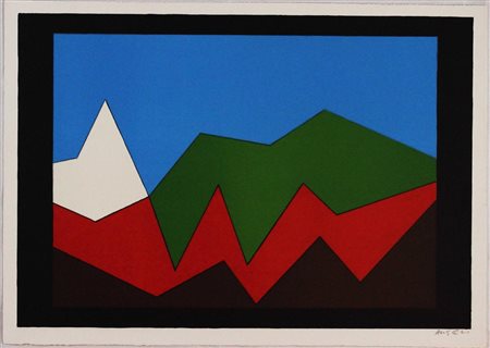 Franco Angeli Senza titolo Litografia a colori Dimensioni foglio 50x70,5 cm...