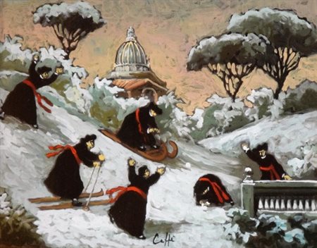 Nino Caffè “Giochi sulla neve” 1969