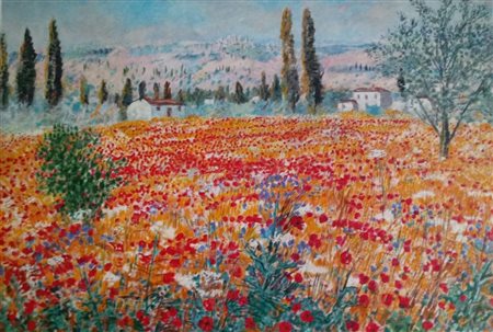 Michele Cascella "Campo di papaveri"