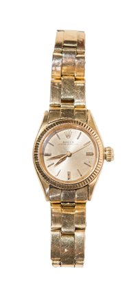 OROLOGIO DA POLSO ROLEX Modello Oyster Perpetual per signora, in oro 18K....