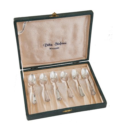 ARGENTERIA e OREFICERIA STEFANI, XX secolo Servizio di sei cucchiaini da tè...